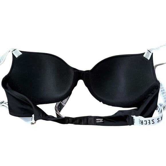 Victoria's Secret Black & White T-shirt lightly lined scoop demi bra 32C - Picture 5 of 8